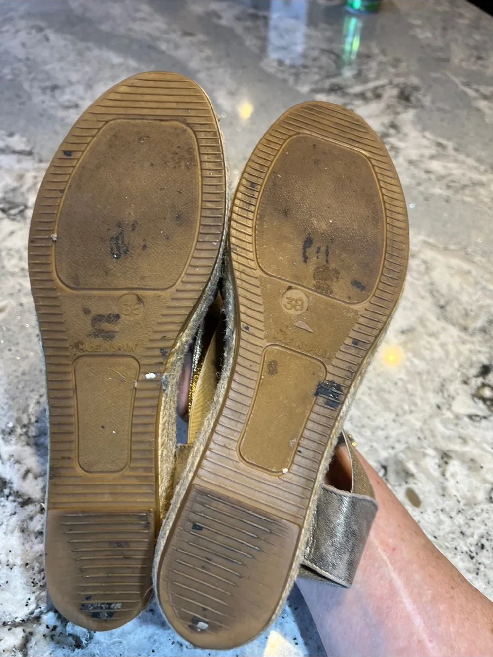 kanna Metallic Silver and Gold Cross-Strap Espadrille Sandals EU38 US7.5/8